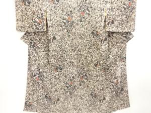 アンティーク　紋錦紗　抽象草花模様着物